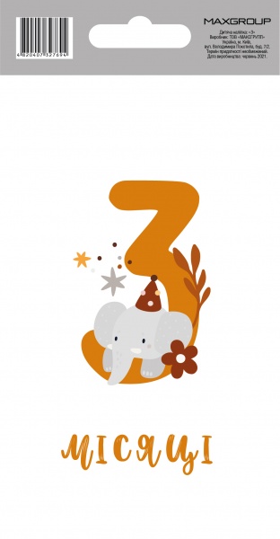 Наклейка MAXGROUP 3 месяца NM-061