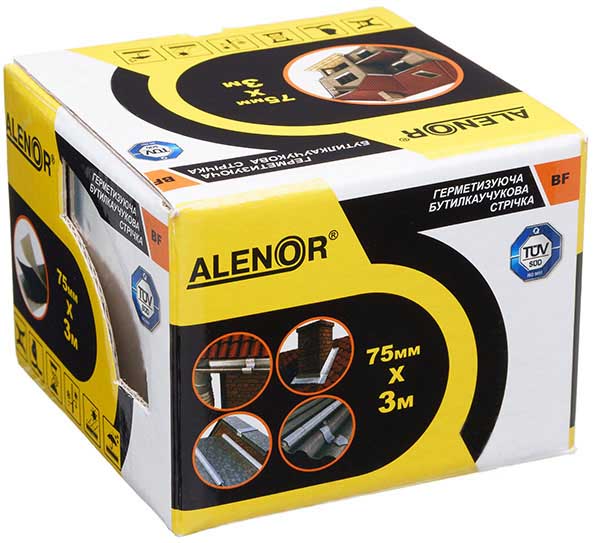 Лента герметизирующая Alenor BF бутиловая 75 мм x 3 м алюминиевая