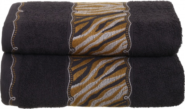 Набір рушників Tiger 2 шт. антрацит Karna 