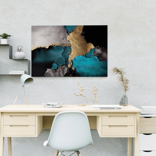 Картина на холсте Абстракция с золотом 80x110 см WS Holst 2180420238 