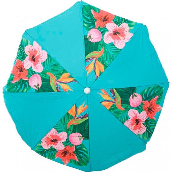 Зонт пляжный Indigo Цветы бирюзовый 2 м