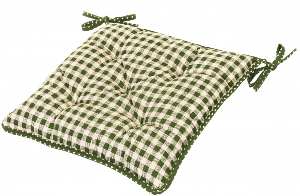 Подушка на стул Lucy Зеленая клетка 40х40 см La Nuit
