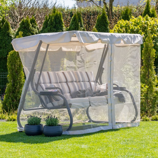 Гойдалка з навісом Mirpol INES з москітною сіткою 215х130х170 см