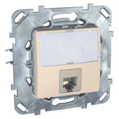 Розетка компьютерная Schneider Electric Unica 1хRJ45 КАТ 5Е кремовый MGU5.421.25ZD