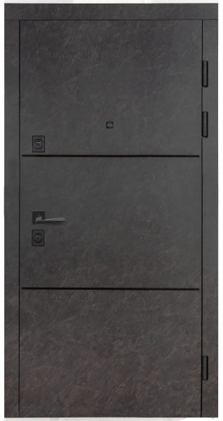 Дверь входная Булат Термо FORTEZZA (Квадро) 536 mamba morion / белый супермат 2050x950 мм правая