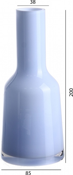 Ваза скляна Wrzesniak Glassworks Opal/Light Blue 20 см світло-синя 