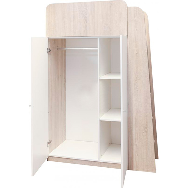 Ліжко-гірка VMV Holding Юніт 90x200 см білий/дуб сонома