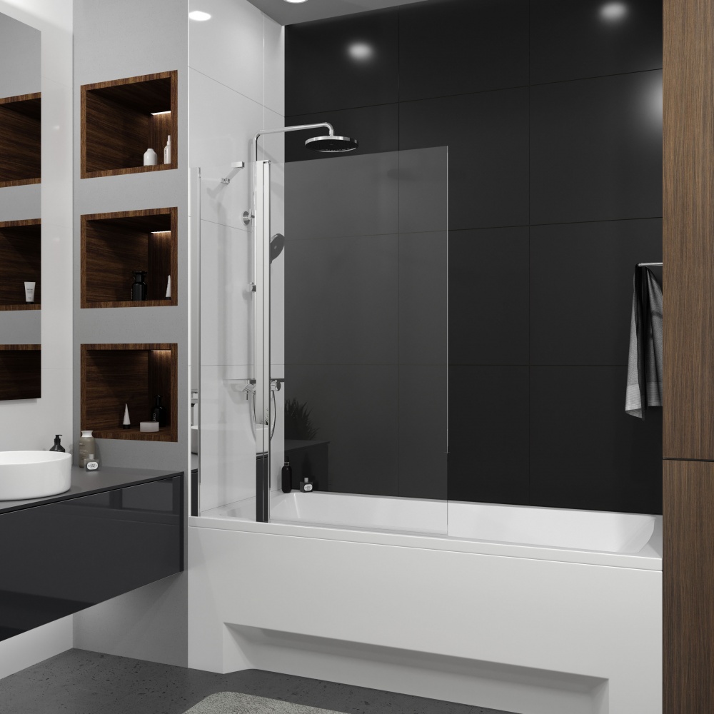 Шторка для ванны Koller Pool Dakota 1100х1400 мм chrome, скло 6 мм clear