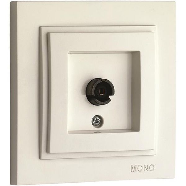 Розетка TV оконечная с заземлением Mono Despina с экраном без шторок без крышки крем 102-170005-138