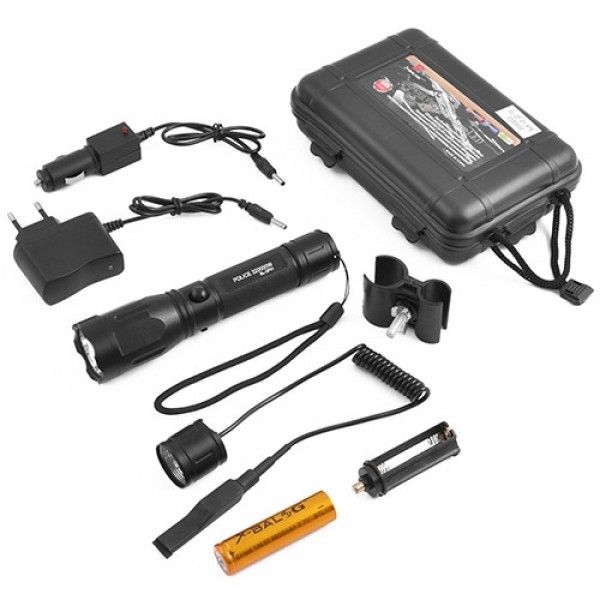 Фонарик Bailong Police QF01-XPE черный