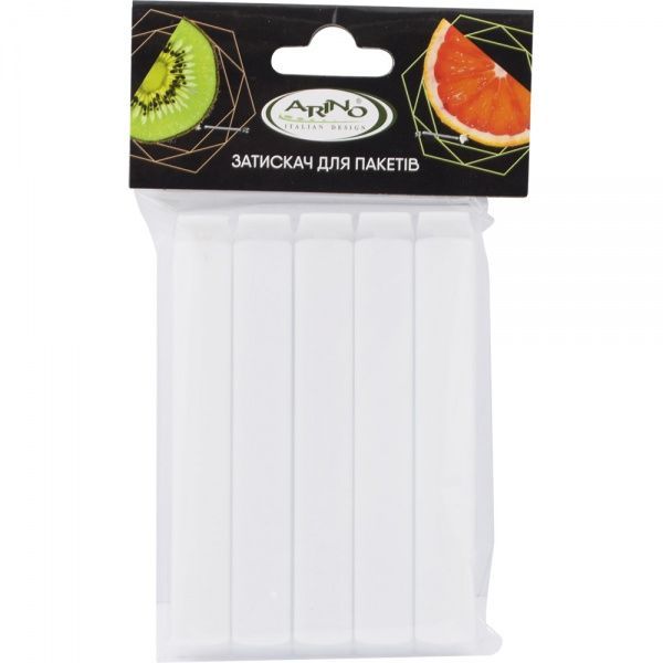 Зажим для пакетов Arino 5 шт. белый