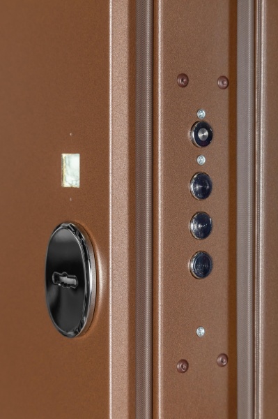 Двері вхідні Булат Elegant 703 Metalic Wood - коричнева коричневий 2050x850 мм праві