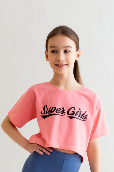 Футболка для дівчаток KOSTA р.110–116 рожевий 2136-7 