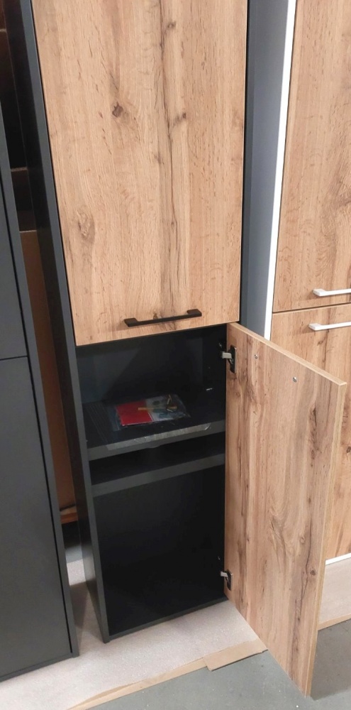 Пенал для ванной комнаты ЮВЕНТА Afina - 170 AfP-170 Антрацит + Дуб Вотан