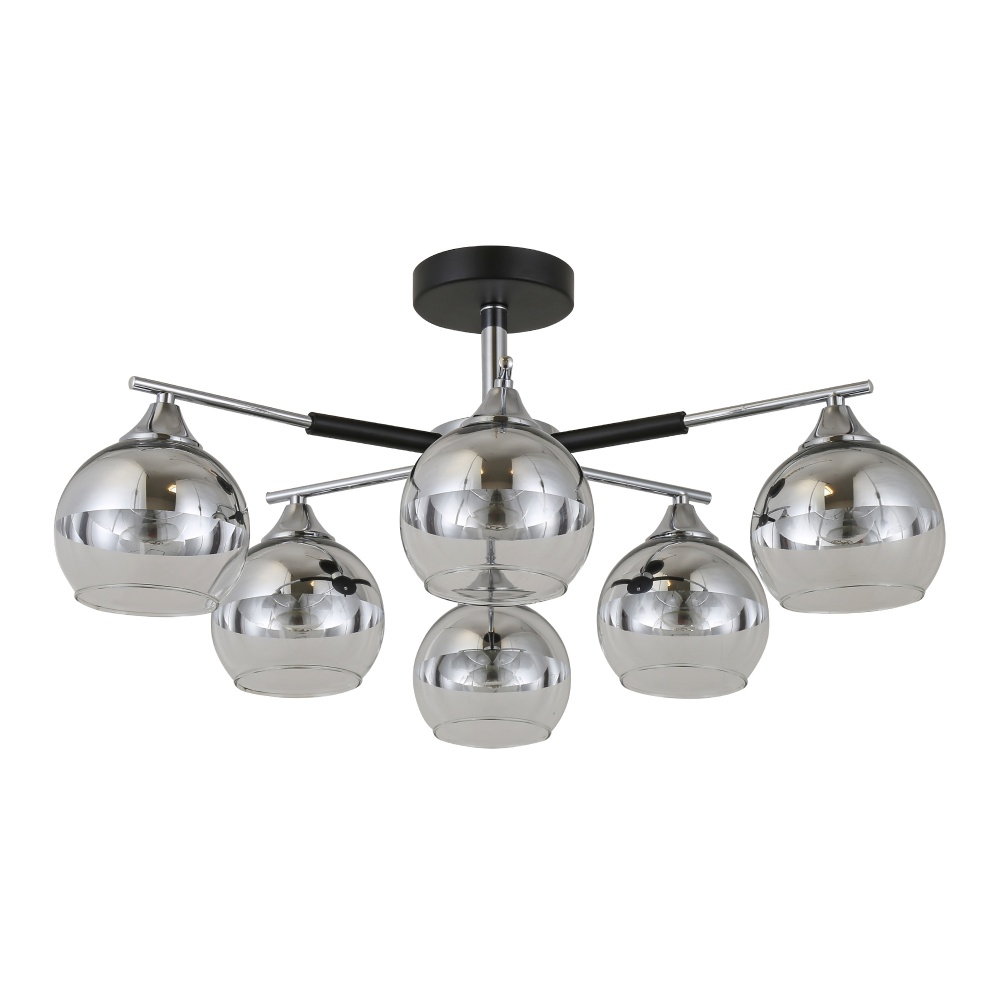 Люстра Miorro Imperia 640x280мм 6x40 Вт E27 хром с черным 51-311-170