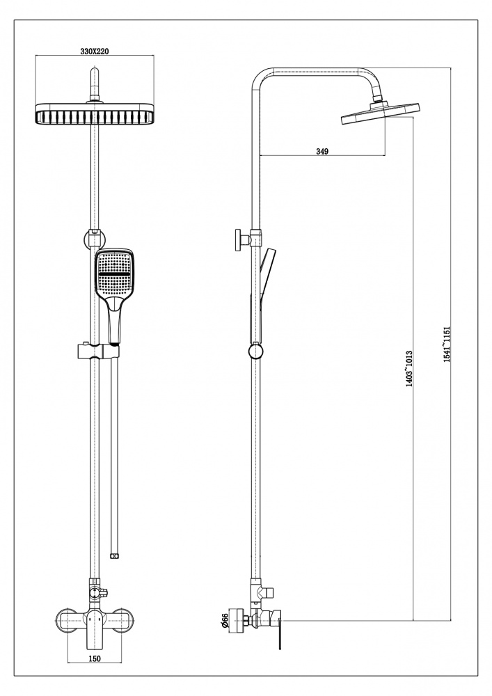 Душова система Aqua Rodos MODENA 10 White Matte АР000133575