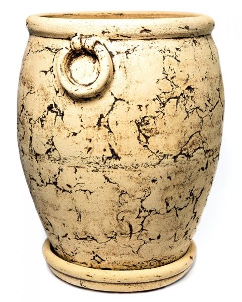 Вазон декоративный Гладкий круглый 30 л бежевый 