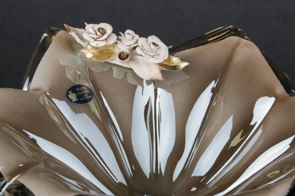 Фруктовница серая стеклянная Tomas 39х39х26 см White cristal