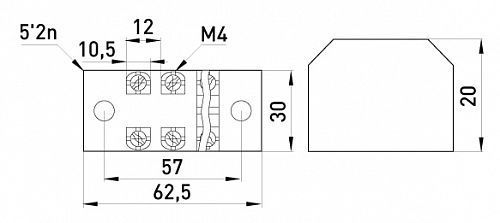 Колодка клемна захищена E.NEXT e.tc.protect.25.4 4 полюси 25А чорний 