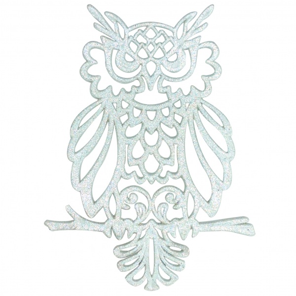 Елочная игрушка Сова 2Д 12 см белый