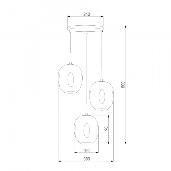 Підвіс Strotskis Mill 3x40 Вт E14 чорна перлина 50195/3 (чорна перлина) 