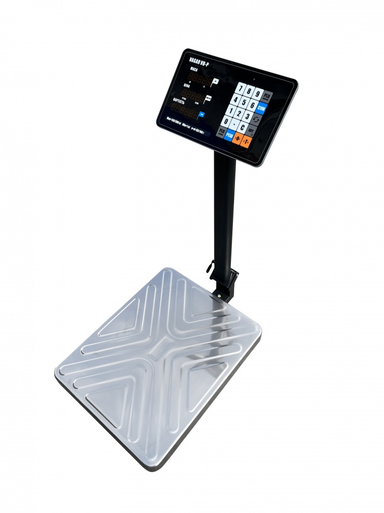 Весы товарные VAGAR VB-P (60/150 кг, ин. LED, д.20/50, пл. 420х520 мм) new