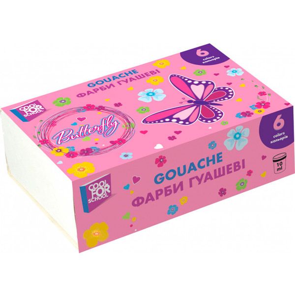 Краски гуашевые Butterfly 6 кольорів CF60143 Cool For School