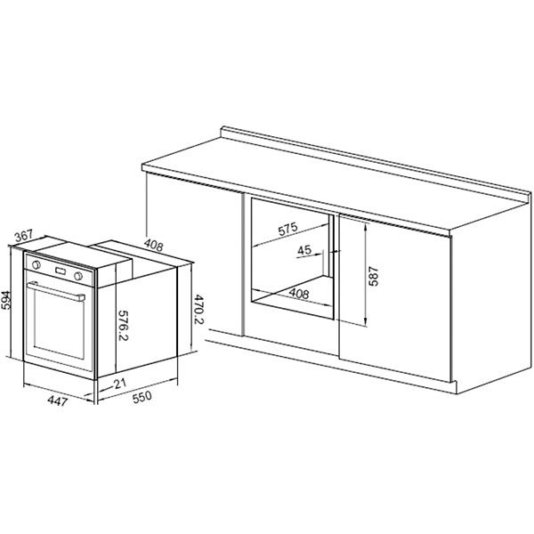 Духовой шкаф электрический Pyramida F 42 M 45 black