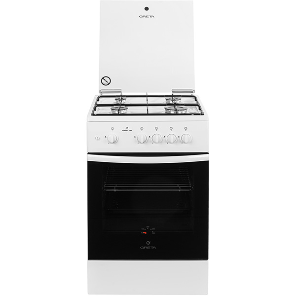 Плита газова Greta GG 5772 CG 38 (W) (1470-00-07АА біла чавунна решітка)