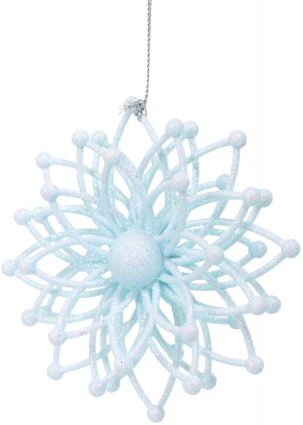 Декорация Снежинка Молекула 3д d 12 см голубой 1 шт. 