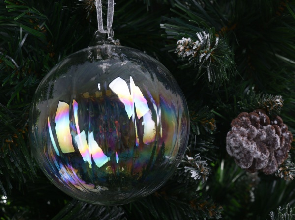 Куля новорічна 80 мм прозорий ABR705050