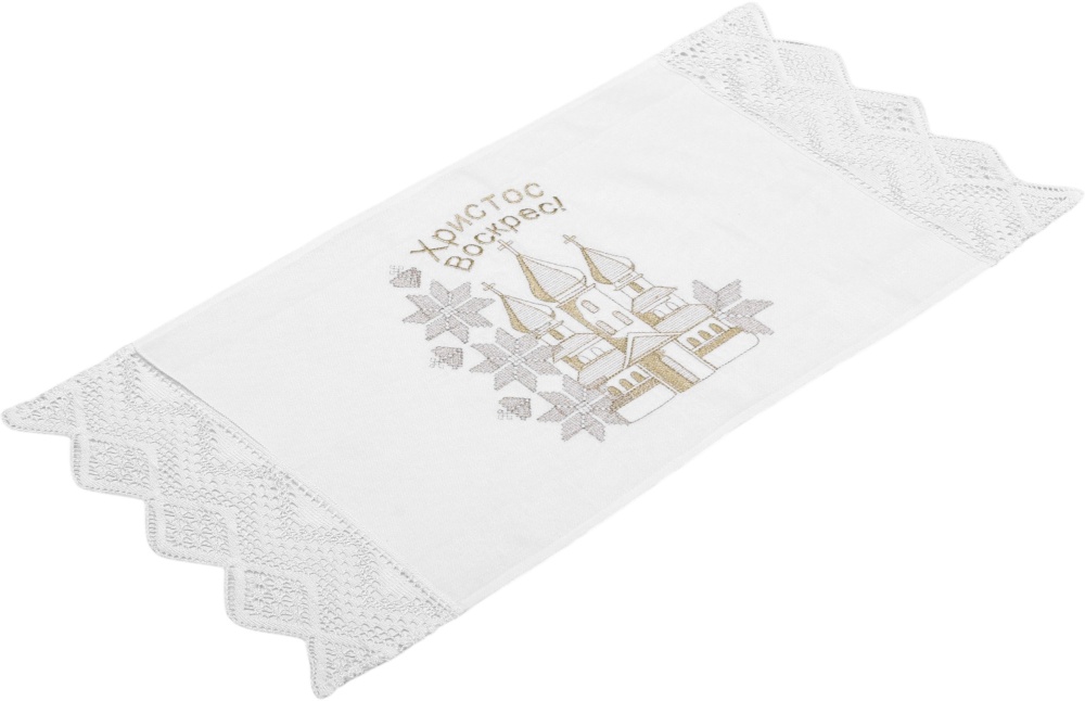 Полотенце пасхальное 694-25/09 32x70 см Эдельвика белый