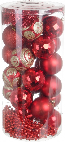 Набір ялинкових куль і декорацій в асортименті d 80 мм 27 шт./уп.