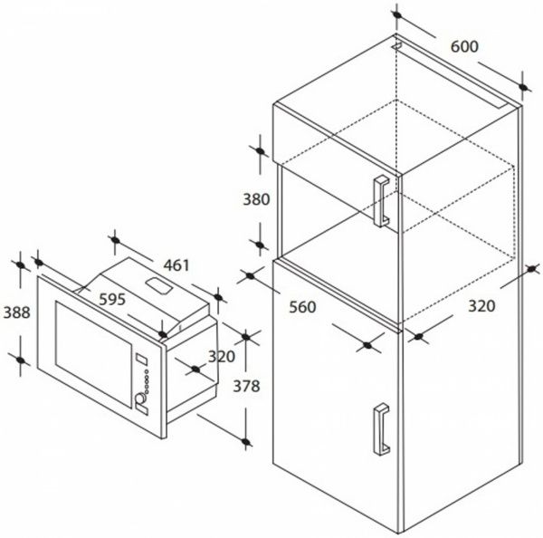 Вбудовувана мікрохвильова піч Candy MIC 20 GDFX