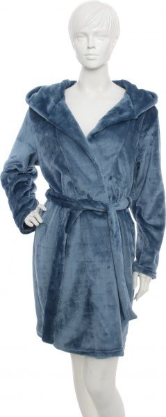 Халат женский капюшон с ушками р. L голубой 