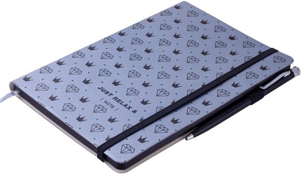 Блокнот Relax А5 96 арк. крапка штучна шкіра срібло BM.295320-24 Buromax