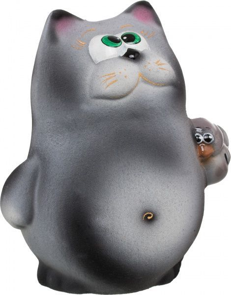 Копилка Котик с птичкой 21 см