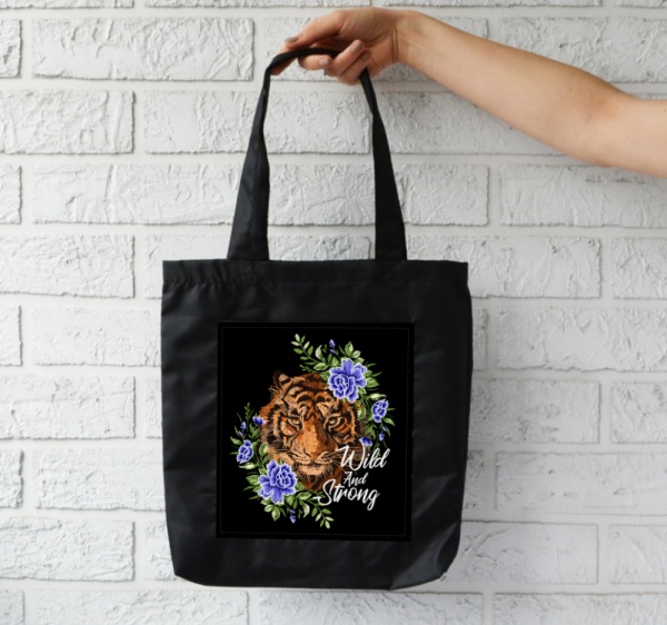 Сумка-шоппер 4PROFI In the wild 40х35 см черный с рисунком 