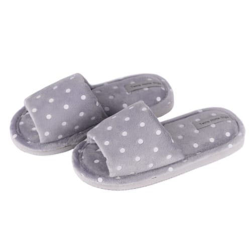 Тапочки для девочек Twins HS-VL велюровые в горошек р.30/31 серый 7197 