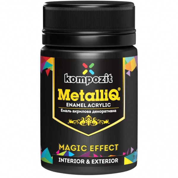 Декоративна фарба Kompozit акрилова MetalliQ чорна перлина 0,07кг