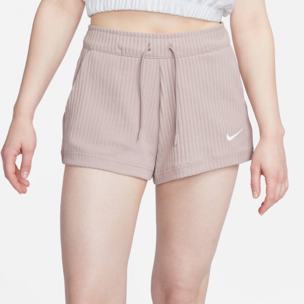 Шорты Nike W NSW RIB JRSY HR SHORT DV7862-272 р. M бежевый