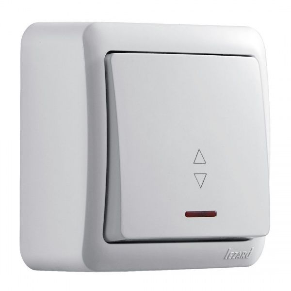 Вимикач прохідний одноклавішний Lezard Viola з підсвіткою 16 А 250В білий 751-0200-114