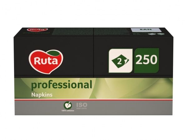 Серветки столові Ruta Professional 1/8 33х33 см чорні 250 шт.