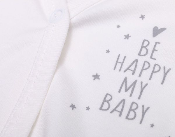 Боди детское унисекс Bambinelli Be Happy Б304-2 р.62 молочный 