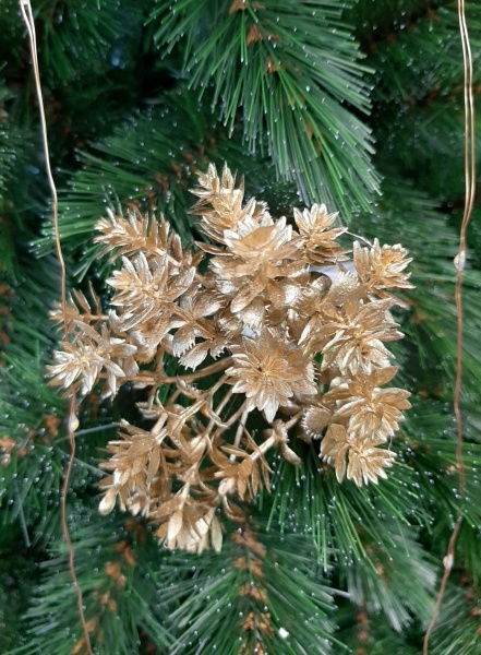 Гілочка декоративна пластик золото 24 см K-709720 