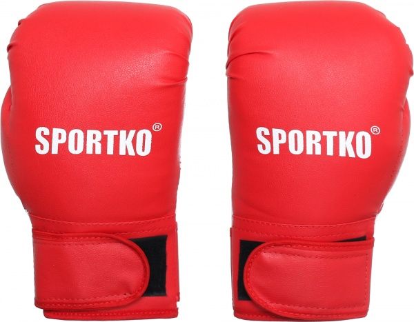 Боксерські рукавиці SPORTKO 7oz червоний із білим