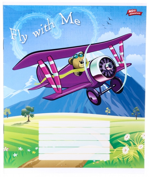 Зошит шкільний 12 аркушів у косу лінію в асортименті Мрії збуваються