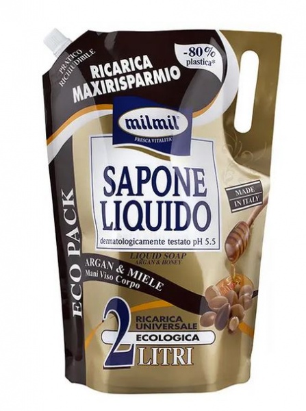 Крем-мыло Mil Mil Арган и мед (запаска) 2000 мл