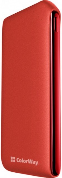 Внешний аккумулятор (Powerbank) ColorWay Soft touch Ligthning + USB QC3.0 + USB-C PD 18W 10000 mAh red (CW-PB100LPE3RD-PD) 