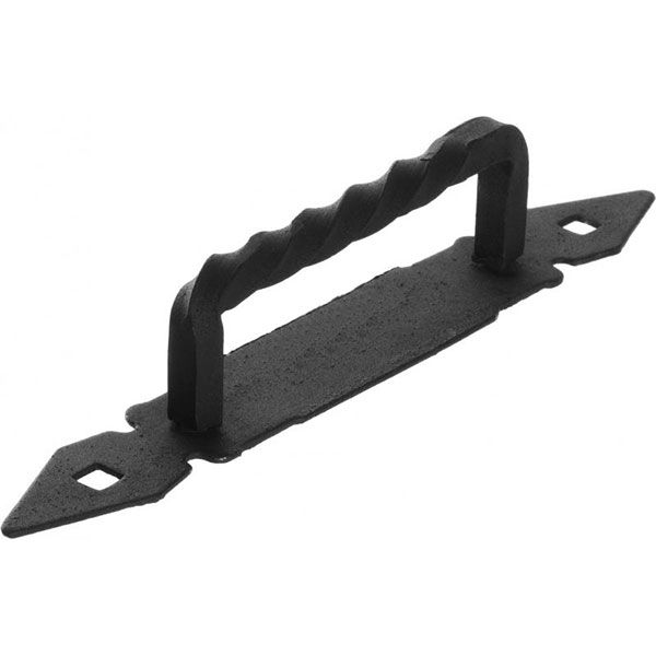 Ручка кована на підкладці гнута чорний матовий